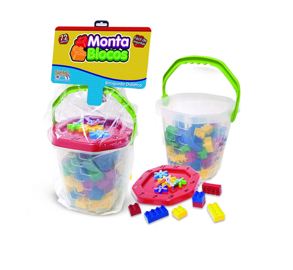 Blocos De Montar No Pote - Conjunto Monta-monta 128 Peças